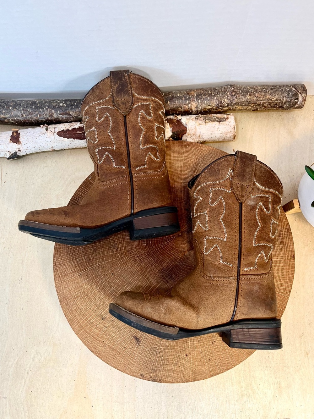 Roper Little Kids Crazy Horse Brown Cowboy Boots | Size 9 Toddler Leather